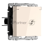 Розетка с заземлением и шторками c крышкой IP44 N (айвори матовый)