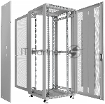 Шкаф серверный напольный Cabeus ND-05C-42U80/80 IP20, 42U, 2055х800х800 мм (ВхШхГ), дверь: перфорация, разборный, серый, вид 4