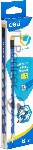 Карандаш чернографитный Deli EC016-HB U-Touch HB шестигранный синий (12шт) ластик, вид 8