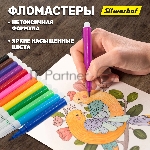 Фломастеры Silwerhof Веселые друзья 8мм 88мм, круглый корпус, вентилируемый колпачок, 12 цветов, пакет с европодвесом, вид 5