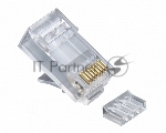 Вилка RJ-45 (8P8C) PLUG5UP-INSERT универсальная cat.5e со вставкой, контакты 30 микродюймов" (100 шт.)