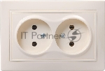 Розетка 2-м СП Кварта 10А IP20 без заземл. крем. IEK ERK23-K33-10-DM