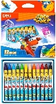 Восковые мелки Deli EC21000 Super Wings 12 цветов, картонная коробка с европодвесом, вид 12