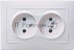 Розетка 2-м СП Кварта 10А IP20 без заземл. белый IEK ERK23-K01-10-DM