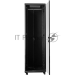 Шкаф серверный Lanmaster (TWT-CBB-47U-6X10-G1) напольный 47U 600x1000мм пер.дв.стекл металл 2 бок.пан. 800кг черный