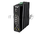 Коммутатор D-Link DIS-200G-12PS/A2A, 10×1 Гбит/с (8 PoE+) + 2×1 Гбит/с SFP, управляемый