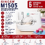 Швейная машина Singer M1505 белый, электромеханическая, вертикальный, 6 операций, петля полуавтомат, вид 3