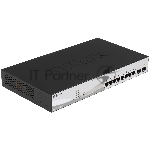 Коммутатор D-Link DGS-1210-10MP/FL2A, 8×1 Гбит/с PoE + 2×1 Гбит/с SFP, настраиваемый