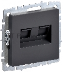 Розетка компьютерная двойная IEK BRITE РК10-2-БрГ RJ45 кат.5E графит