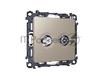 Комплект механизма розетки TV оконечной + SAT 5-862MHz 3.5dB/950-2150MHz 3.5dB ALFA Серо-бежевый матовый QUANT (AP3733, VM217) MA373310