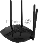Двухдиапазонный роутер MERCUSYS MR80X AX3000 Wi-Fi 6, до 574 Мбит/с на 2,4 ГГц + до 2402 Мбит/с на 5 ГГц,4 фиксированные внешние антенны, 3 гигабитных порта LAN, 1 гигабитный порт WAN