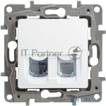 Розетка компьютерная ETIKA RJ11+RJ45 кат. 5 UTP, белый ETIKA Розетка RJ11+RJ45 кат. 5 UTP, белый, вид 6