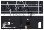 Клавиатура для ноутбука HP EliteBook 850 G5 755 G5 черная с серой рамкой, подсветкой и указателем
