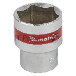 Головка торцевая, 24 мм, 6-гранная, CrV, под квадрат 1/2", хромированная Matrix