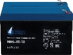 Battery Parus Electro, professional series HML-12-12, voltage 12V, capacity 12Ah (discharge 20 hours), max. discharge current (5sec) 180A, max. charge current 4.8A, lead-acid type AGM, terminals F2, LxWxH 151x98x95mm., full height with terminals 101mm., weight 4kg., service life 12 years.
