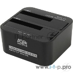 Докстанция 2x2.5""/3.5"" SATA HDD/SSD AgeStar 3UBT6-6G, USB3.0, пластик, черный, UASP, Clone, USB 3.0