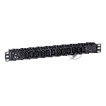 Блок розеток горизонтальный ExeGate ServerPro PDU-19H007 Al-12C13-C20, 19", 1U, Алюминий, 12 IEC 320 C13, С20, черный