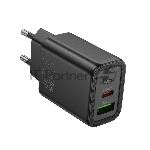 Зарядное устройство Hoco 20Вт, 3А, QC3.0/PD, 1xUSB, 1xType-C, N61, черный, коробка