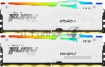 Оперативная память Kingston Fury Beast, DDR5, 32Gb (2x16GB), 5600MHz, CL36, DIMM, радиатор, RGB, белый