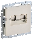 Розетка компьютерная двойная RJ11+RJ45 IEK BRITE РК/Т12-БрКр кат.5E бежевый