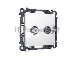 Комплект механизма розетки TV оконечной + SAT 5-862MHz 3.5dB/950-2150MHz 3.5dB ALFA Белый матовый QUANT (AP1333, VM217) MA133310