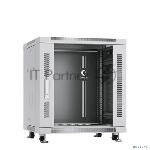 Шкаф телекоммуникационный напольный Cabeus, IP20, 12U, 730х600х800 мм (ВхШхГ), дверь: стекло, разборный, серый
