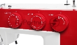 Швейная машина Janome 1522RD белый/красный, электромеханическая, вертикальный качающийся, 25 операций, петля автомат, вид 27