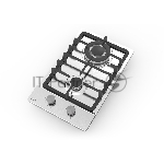 Газовая варочная панель Evelux HEG 330 X Hi-Tech, 30 см, 2 конфорки, WOK-конфорка, чугунные решетки, газ-контроль, электроподжиг, механическое управление, нержавеющая сталь