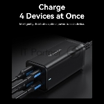 Сетевое зарядное устройство Vention на 4 порта GaN 100W USB (C+C+A+A) черный, шт.
