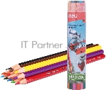 Карандаши цветные Deli EC00807 Super Wings, шестигранный профиль, тополь, 12 цветов, туба пластиковая, вид 7