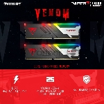 Оперативная память Patriot Viper Venom, DDR5, 32Gb (2x16Gb), 6400MHz, CL32, DIMM, с радиаторами, RGb, черный