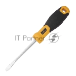 Отвертка шлицевая Deli DL6361001 6х100мм CR-V, Двухкомпонентная ручка. Хромированная