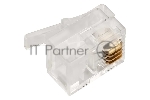 Коннектор LANMASTER TWT-PL12-6P4C/JR100, UTP кат.3 RJ12, прозрачный (упак.: 100 шт)