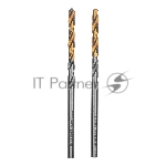 Сверло спиральное по металлу Denzel 3 x 60 мм, Р6М5, Golden Tip, 2 шт.