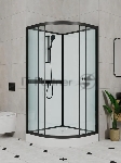 Душевая кабина BAU Nimb Black Rand 90x90х200, прозрачное закаленное стекло, черный профиль, вид 6