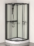 Душевая кабина BAU Nimb Black Rand 90x90х200, прозрачное закаленное стекло, черный профиль