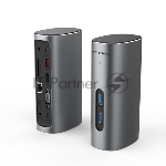 Док-станция Vention USB-C to HDMI/VGA/USB 3.1 Gen 2/USB 3.1 Gen 2-C/USB 3.0x2/RJ45/SD/TF/TRRS 3.5mm/PD/DC Docking Station Gray Vertical Aluminum Alloy Type EU Standard