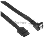 Кабель интерфейсный SATA Cablexpert CC-SATAM-DATA90-BLBR-100CM, Sata3 7pin/7pin, мет.защелка, угловой разъем, 100 см, черный, оплетка, пакет