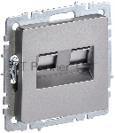 Розетка компьютерная двойная RJ11+RJ45 IEK BRITE РК/Т12-БрС кат.5E сталь