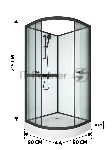 Душевая кабина BAU Nimb Black Rand 90x90х200, прозрачное закаленное стекло, черный профиль, вид 2