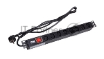 Блок ITK PH12-8C131 PDU 8 розеток C13 с LED выкл,1U, шнур 2м вилка нем.ст