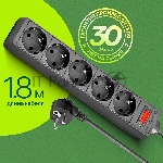 Сетевой фильтр Defender ES, 1.8 м, 5 розеток, черный, вид 25