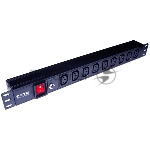 Блок розеток 19" 9 шт. C13, 10A 250V, без шнура питания