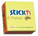 Блок самоклеящийся бумажный Stick`n 21012 76x76мм 400лист. 70г/м2 неон 5цв.в упак.