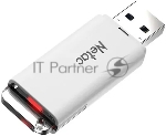 Флешка USB Netac U185 (NT03U185N-256G-32WH), 256Gb, USB 3.2 Gen1, R/W 100/25, белый/серый