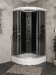 Душевая кабина BAU Stil с поддоном 90x90х215, прозрачное закаленное стекло с черным рисунком 4 мм, матовый профиль