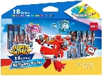 Восковые мелки Deli EC21010 Super Wings 18 цветов, картонная коробка с европодвесом, вид 5