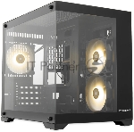 Компьютерный корпус HSPD F330, Panoramic Mini-tower, черный, TG, 0.5 SPCC, 3x120мм ARGB mATX, mITX 160/400/200мм 1x2.5", 2x3.5", 4xPCI 1xUSB-C 3.0, 2xUSB-A1.0 428x280x375мм