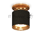 Светильник Ambrella Light XS7402102 SBK/PYG черный песок/золото желтое полированное MR16 GU5.3 (N7929, C7402, N7014)