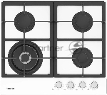 Газовая варочная поверхность Hotpoint HGS 62F/WH, 4 конфорки, закаленное стекло, 9500 Вт